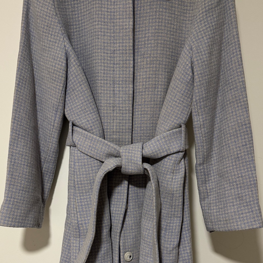 Gingham light blue  Women's Coat